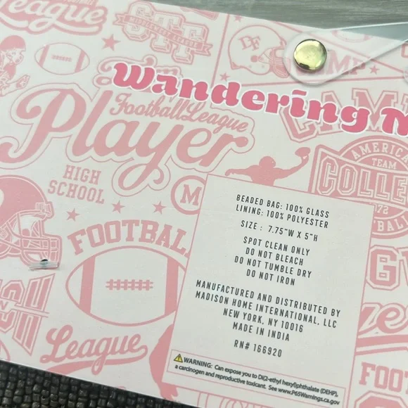 Brown Beaded Football Coin Purse Wandering Moon Handmade in India NWT - Picture 5 of 6